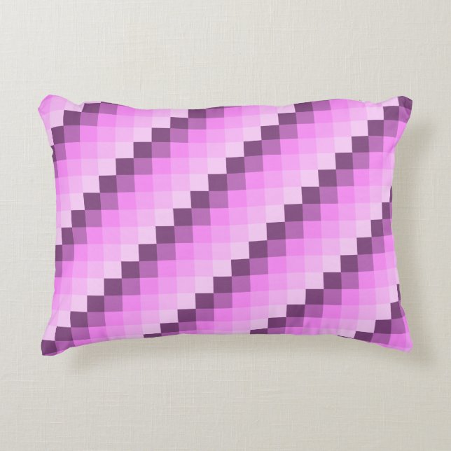 Pink & Purple Squares Decorative Cushion (Front)
