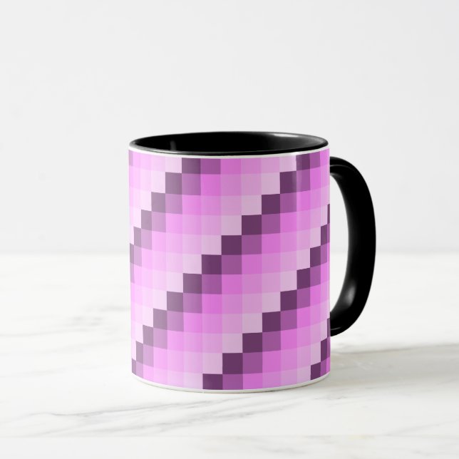Pink & Purple Squares Mug (Front Right)