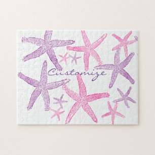 Pink Purple Starfish Thunder_Cove Jigsaw Puzzle