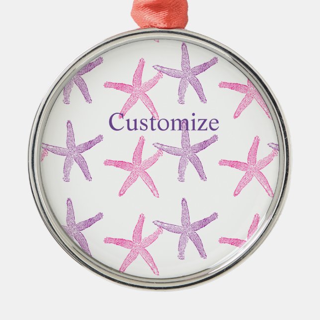 Pink Purple Starfish Thunder_Cove Metal Tree Decoration (Front)