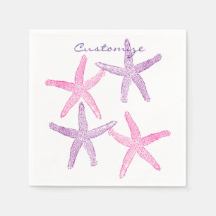 Pink Purple Starfish Thunder_Cove Napkin