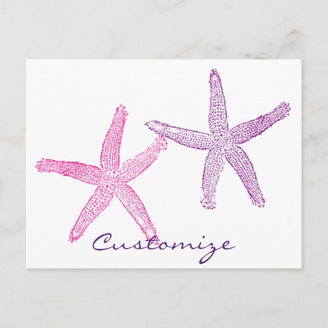 Pink Purple Starfish Thunder_Cove Postcard (Front)