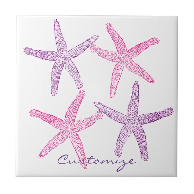 Pink Purple Starfish Thunder_Cove Tile (Front)
