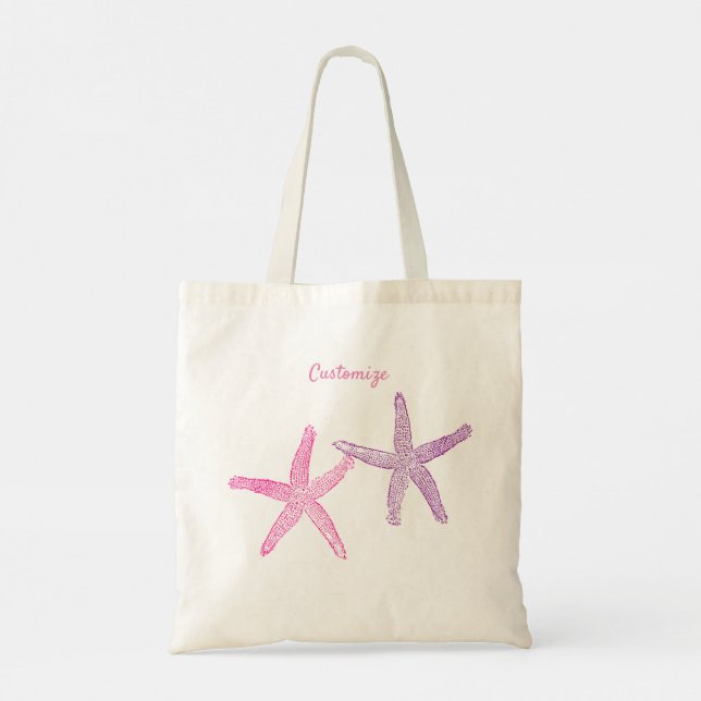 Pink Purple Starfish Thunder_Cove Tote Bag (Back)