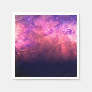 Pink Purple Starry Sky Cosmic Galaxy Sky Fire Glow Napkin