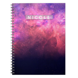 Pink Purple Starry Sky Cosmic Galaxy Sky Fire Glow Notebook