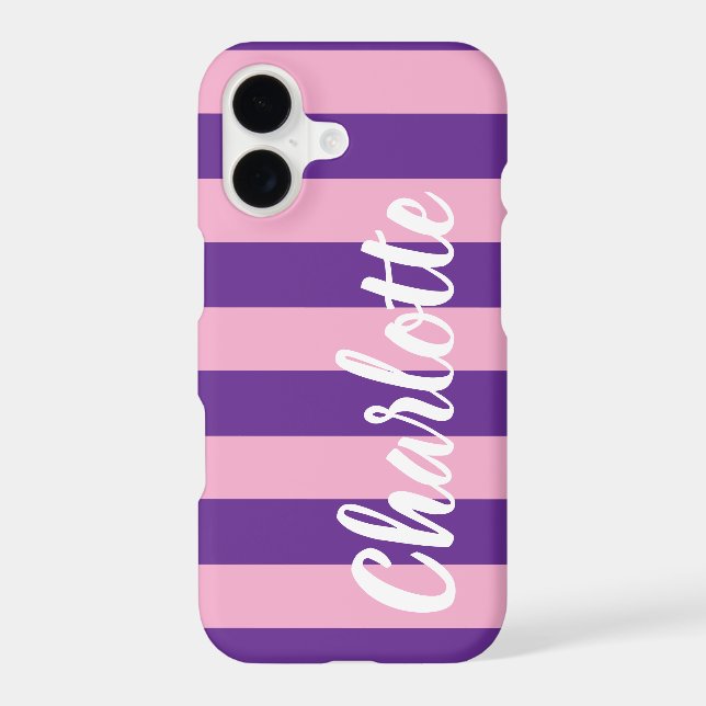 Pink Purple Striped Script Name (Back)