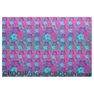 PINK, PURPLE & TEAL HIBISCUS!  PIMA COTTON! FABRIC