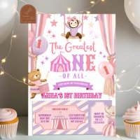 Pink Purple The Greatest ONE circus Girl Birthday