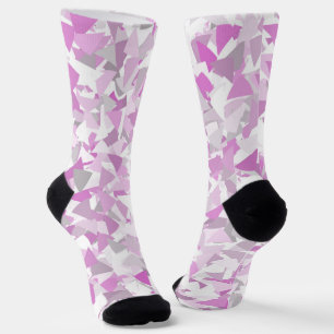 Pink Purple Triangle Pattern Socks