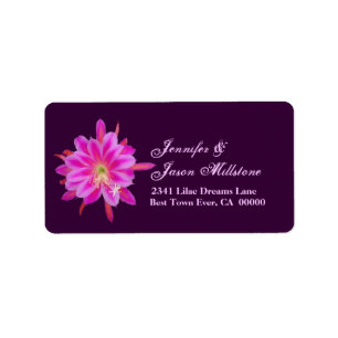 Pink & Purple Tropical Flower Address Label