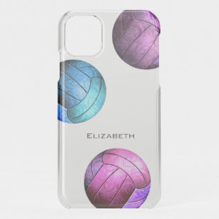 pink purple turquoise volleyball girls iPhone 11 case