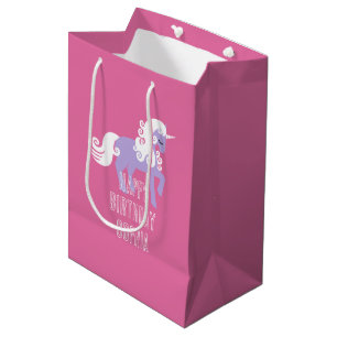 Pink Purple Unicorn Birthday Medium Gift Bag