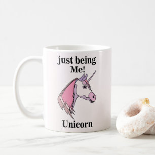 Pink Purple Unicorn Head Coffee Mug