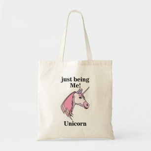 Pink Purple Unicorn Head Tote Bag