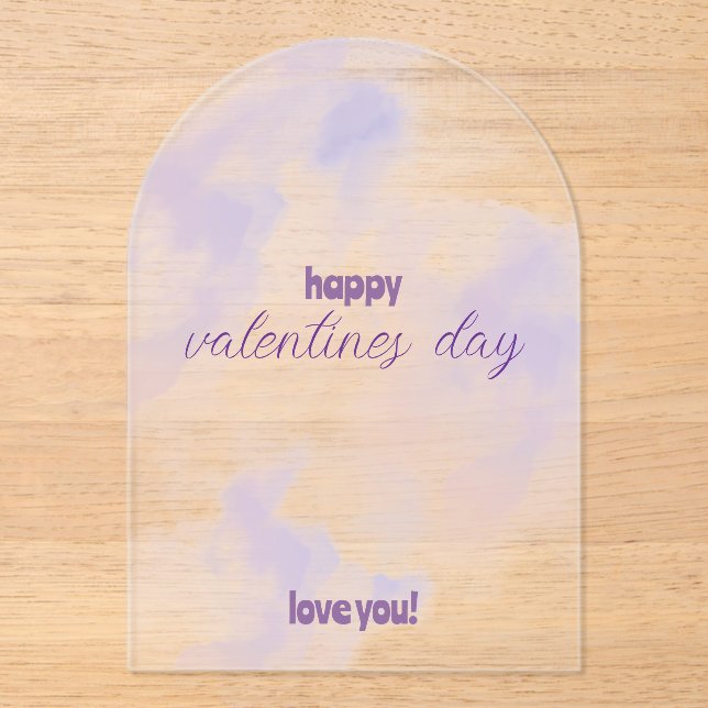  Pink - Purple Valentine's Day Acrylic Invitations (Front)