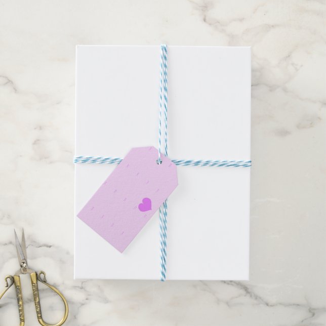 Pink - Purple Valentine's Day Gift Tags (With Twine)