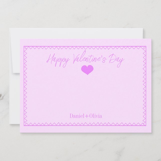 Pink - Purple Valentine's Day Invitation (Front)