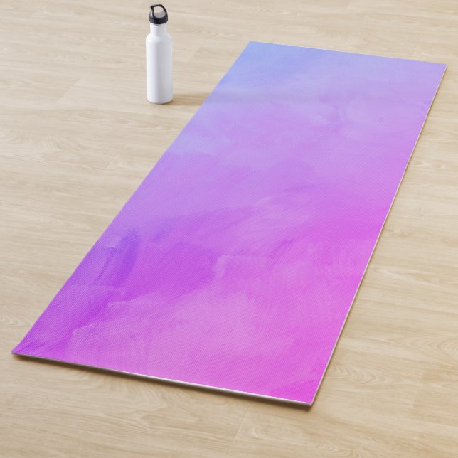 Pink  Purple Venetian Abstract Watercolor Yoga Mat (In Situ)