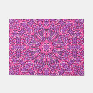 Pink & Purple Vintage Fractal Kaleidoscope Doormat