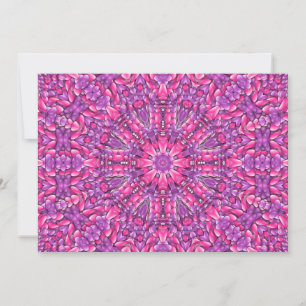 Pink & Purple Vintage Fractal Kaleidoscope Invitation