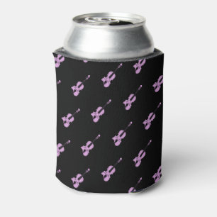Pink/Purple Violin Pattern Can Cooler