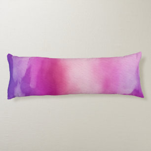 Pink & Purple Water Colour Positive Space Body Cushion