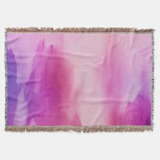 Pink & Purple Water Colour Positive Space Throw Blanket