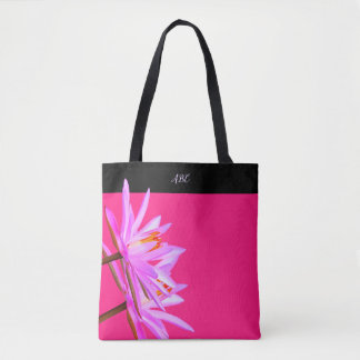 Pink Purple Water Lily All-Over-Print Tote