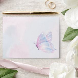 Pink purple Watercolor butterfly Envelope