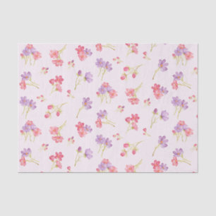 Pink Purple Watercolor Cosmos Flowers Tissue Paper