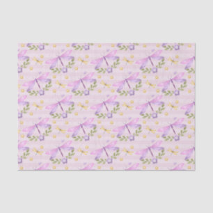 PINK & PURPLE WATERCOLOR DRAGONFLIES TISSUE PAPER