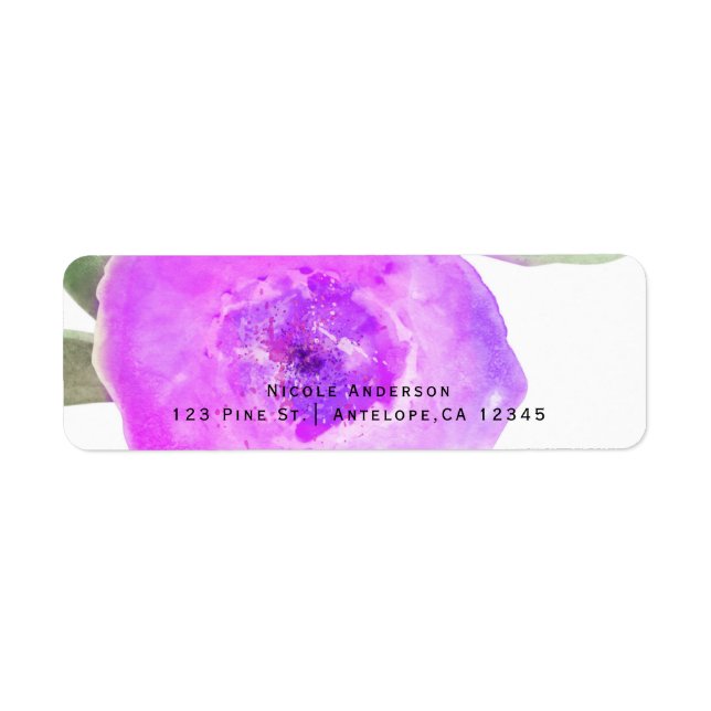 Pink Purple Watercolor Flower Party Invitation (Front)