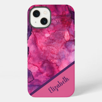 Pink Purple Watercolor Personalised iPhone 13 Case