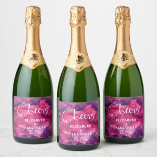 Pink - Purple Watercolor Sparkling Wine Labels