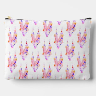 PINK PURPLE WATERCOLOR SUMMER BATHING SUITS ACCESSORY POUCH