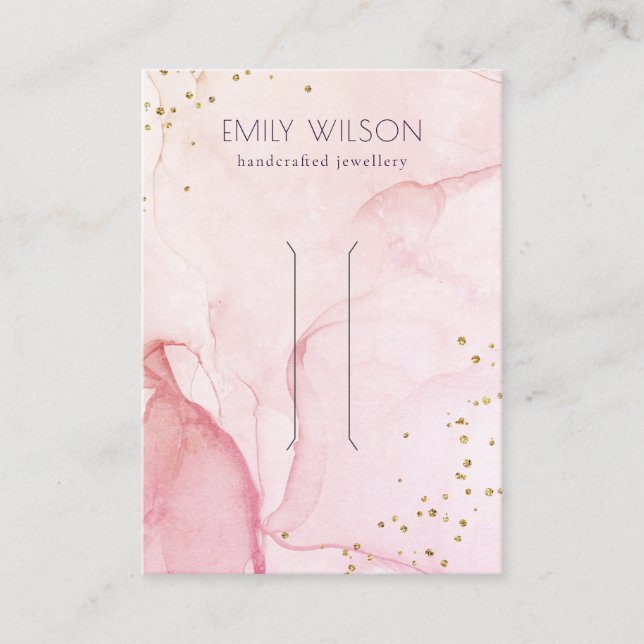 Pink Purple Watercolor Texture Hair Clip Display Business Card (Front)