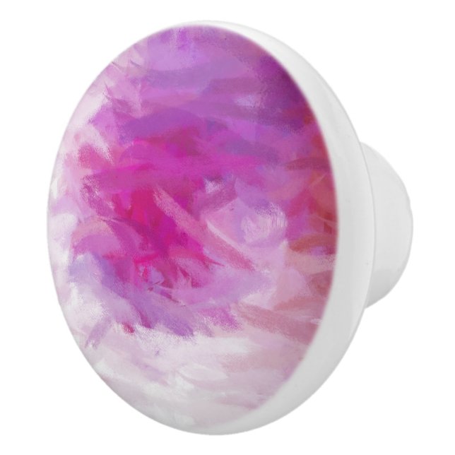 Pink Purple White Abstract Art Ceramic Knob (Right)