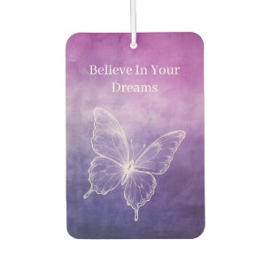 Pink Purple White Butterfly Car Air Freshener
