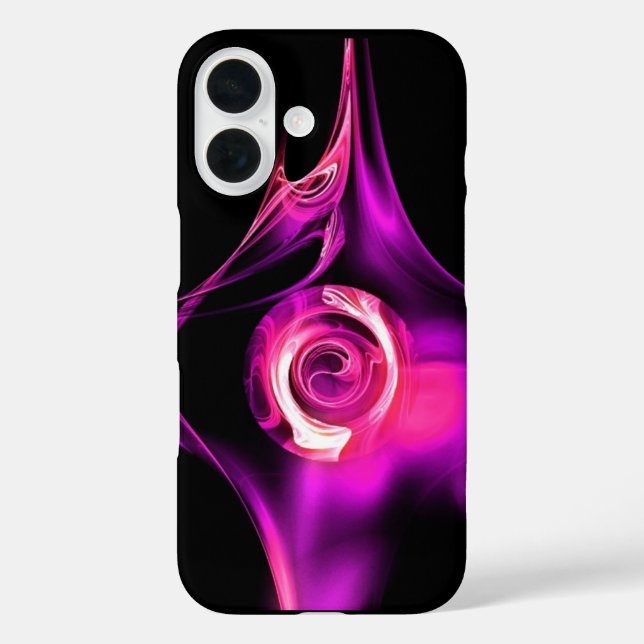 PINK PURPLE WHITE FRACTAL ROSE Case-Mate iPhone CASE (Back)