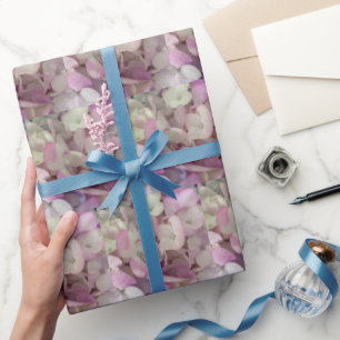 Pink, Purple, White Hydrangea Flower - Floral Wrapping Paper