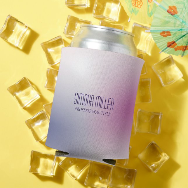 Pink Purple White Minimalist Aesthetic Gradient Can Cooler (In Situ Summer)