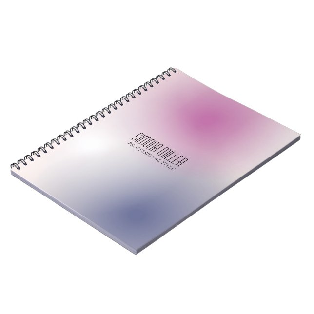 Pink Purple White Minimalist Aesthetic Gradient Notebook (Left Side)