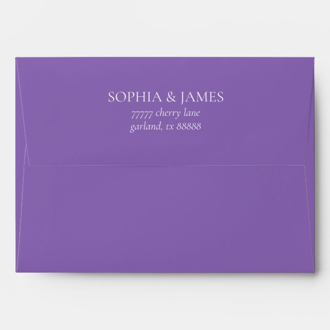 Pink Purple Wildflower Meadow Wedding Envelope (Back (Top Flap))