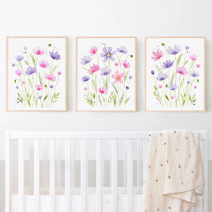 Pink Purple Wildflowers Girl