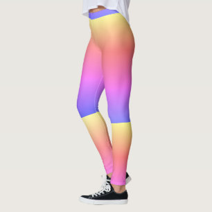 Pink Purple Yellow Striped Leggings