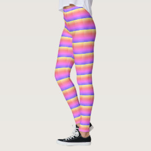 Pink Purple Yellow Striped Leggings