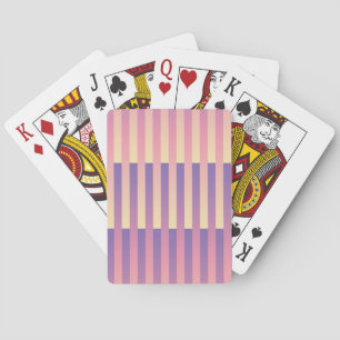 Pink Purple Yellow Striped Pattern Playing Cards