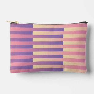 Pink Purple Yellow Striped Pattern Small Accessory Pouch