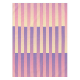Pink Purple Yellow Striped Pattern Tablecloth